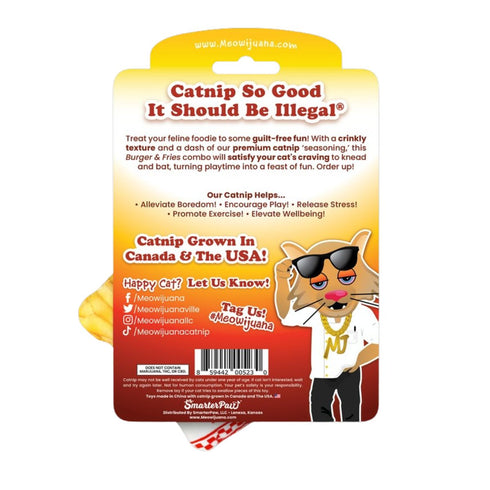 Meowijuana Get Hungry Refillable Burger and Fries 2 Pack Cat Toys - Poudre Pet & Feed Supply 5